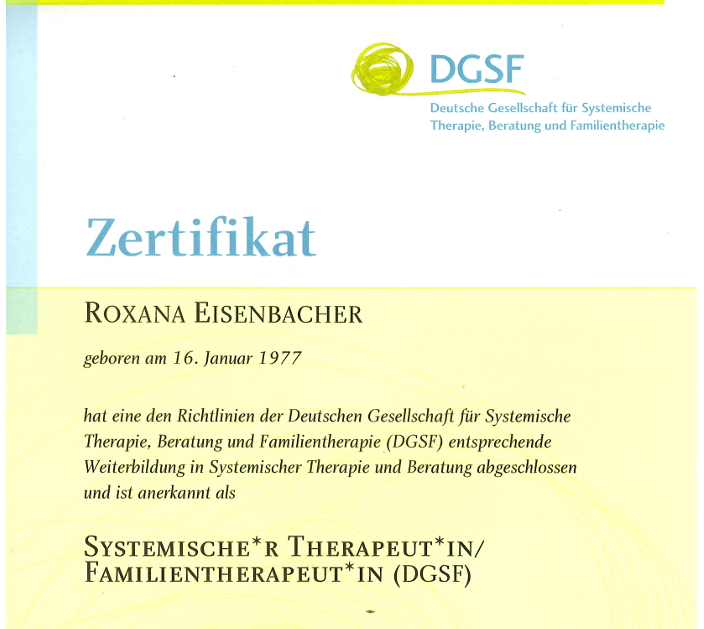 DGSF Zertifikat Vorschau