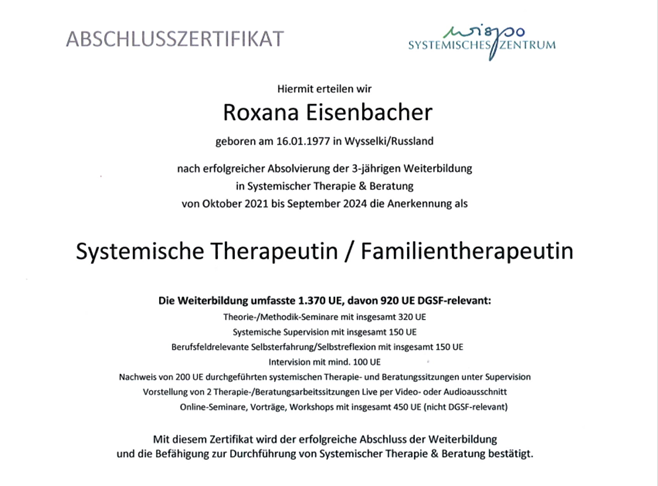 Abschlusszertifikat Vorschau